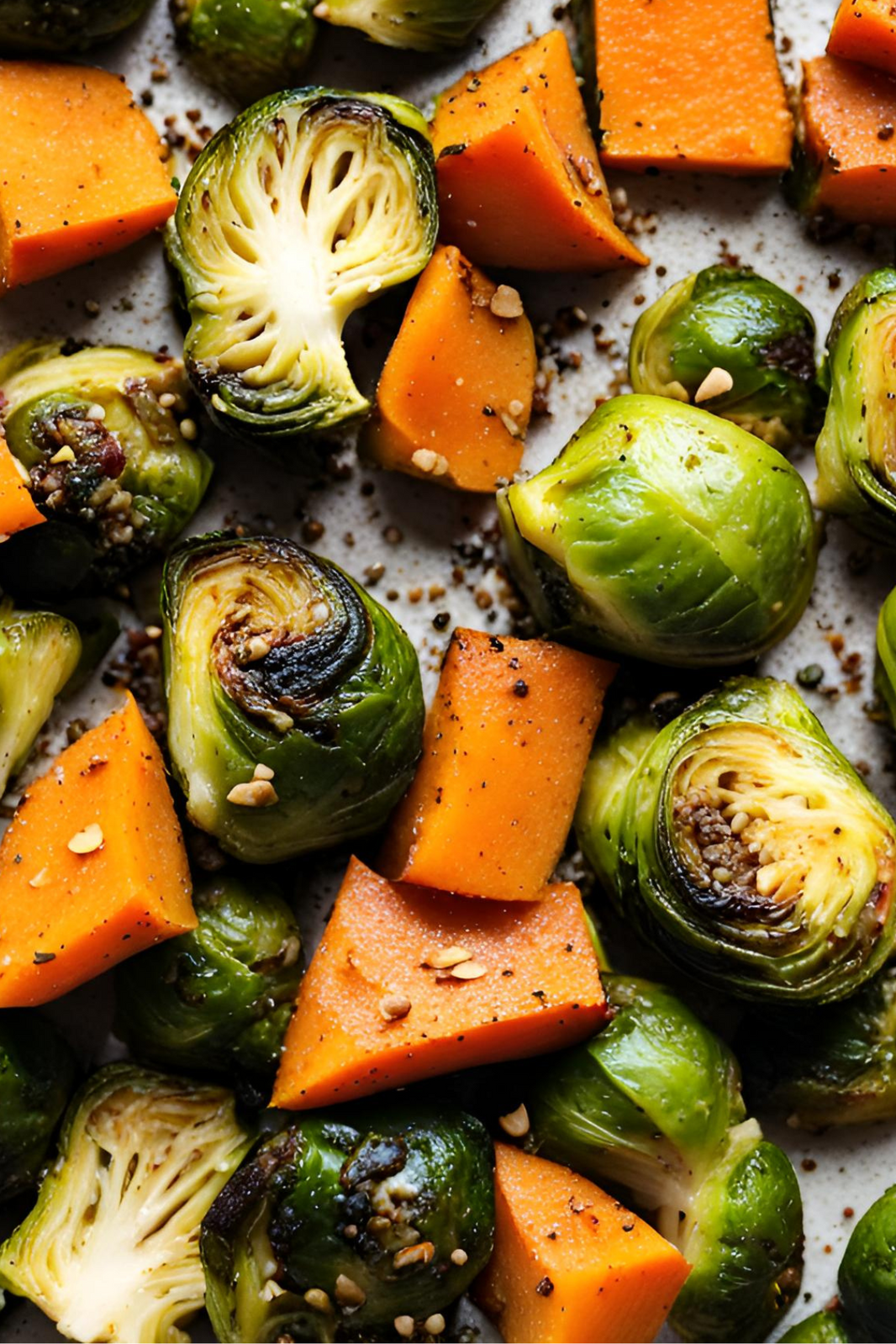 Crispy Sweet Potato and Brussel Sprouts