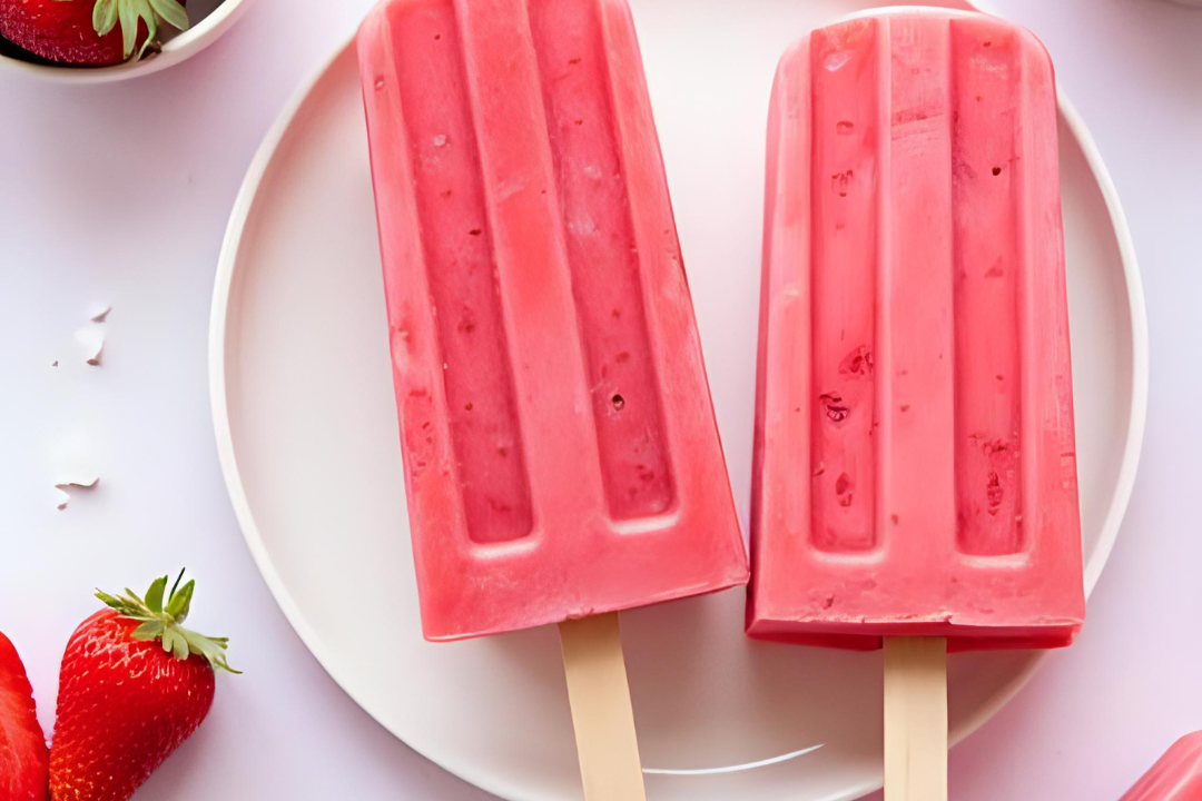 Strawberry Kefir Popsicles