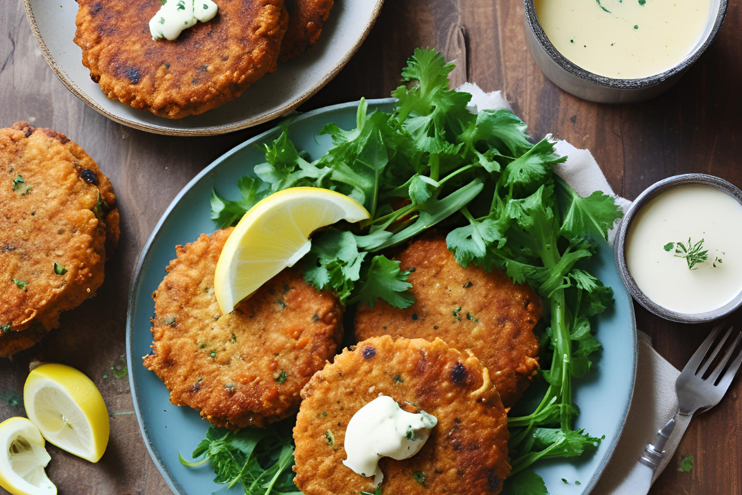 Chickpea Filets with Lemon Dill Aioli