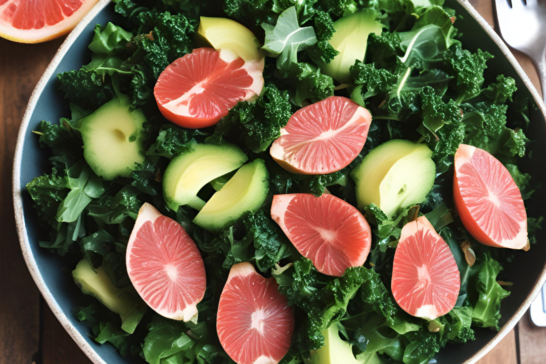 Grapefruit and Avocado Kale Salad