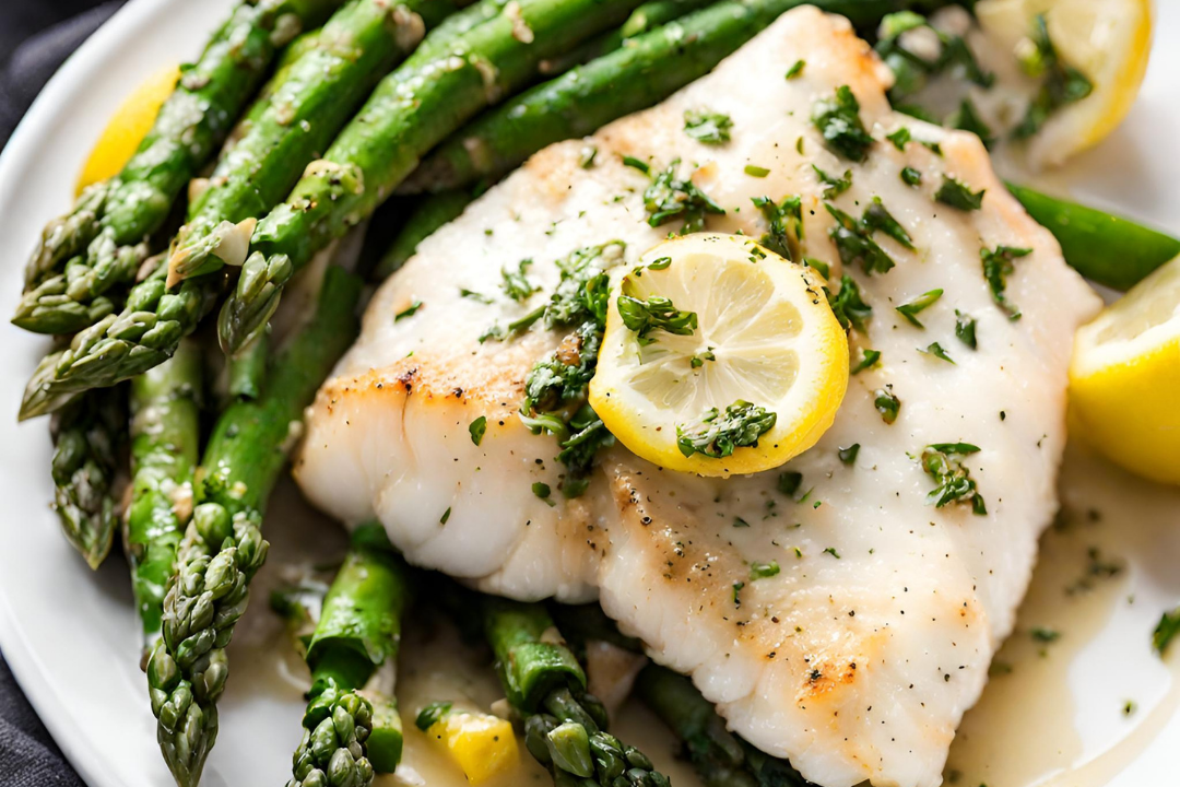 Lemon Basil Cod With Asparagus