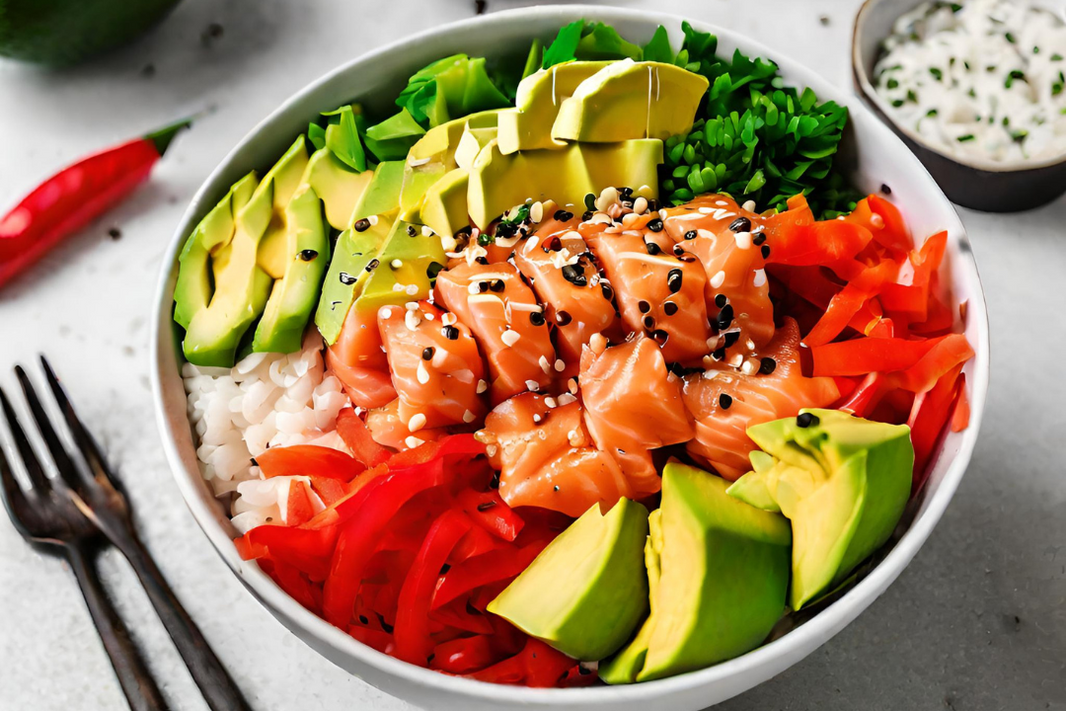 Salmon and Avocado Poke Bowl