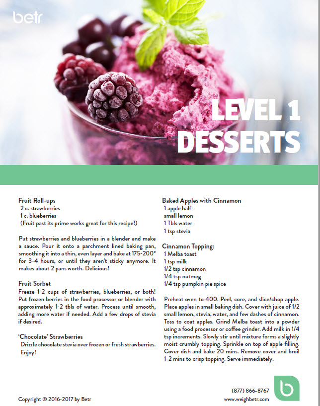 Level 1 Desserts Betr Health